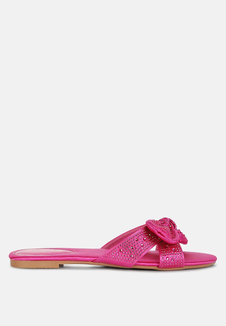fleurette bow flat sandals