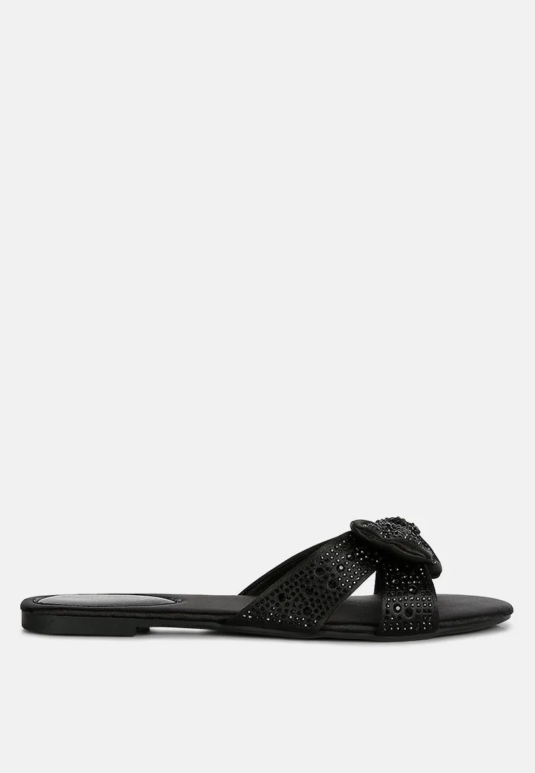 fleurette bow flat sandals