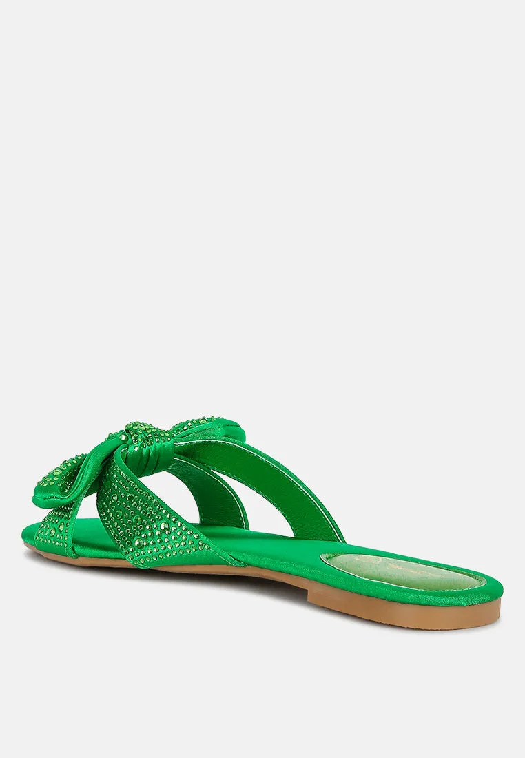 fleurette bow flat sandals