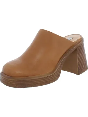 Flirtie Womens Leather Platform Mules