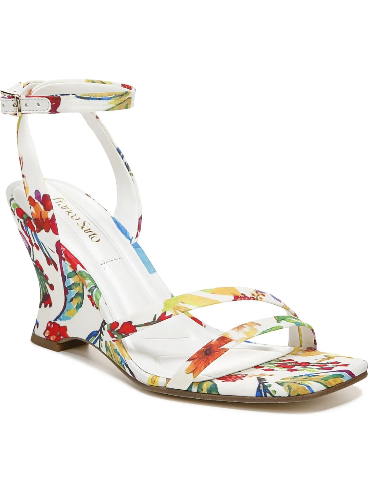 FRANCA Womens Open Toe Ankle Strap Wedge Heels
