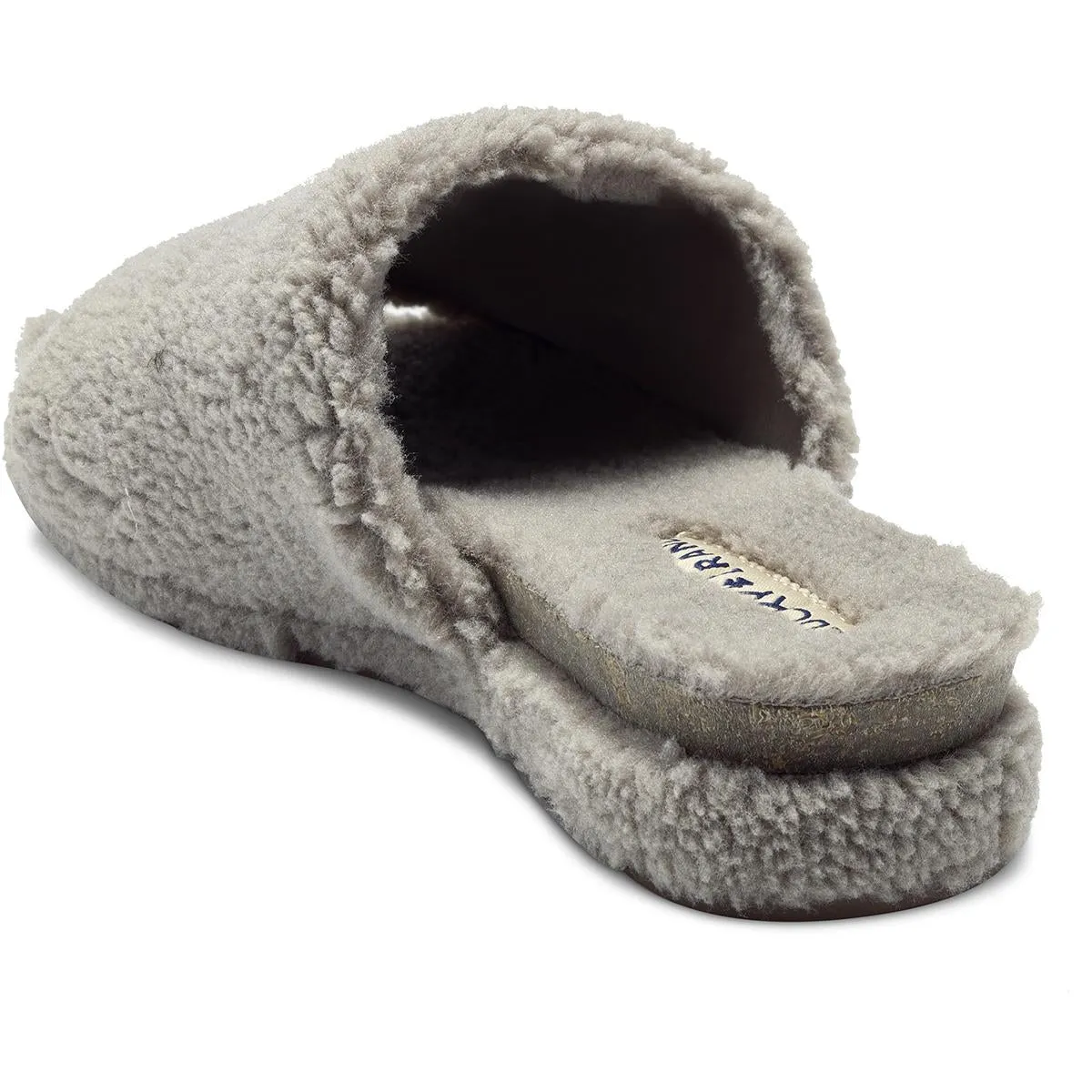 Gadini Womens Faux Fur Open Toe Fleece Slippers