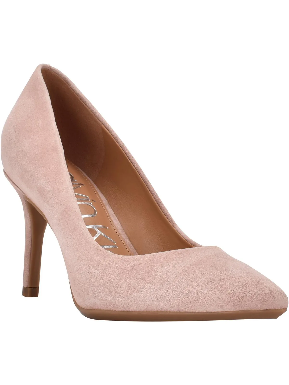 Gayle Womens Leather Pointed Toe Heels