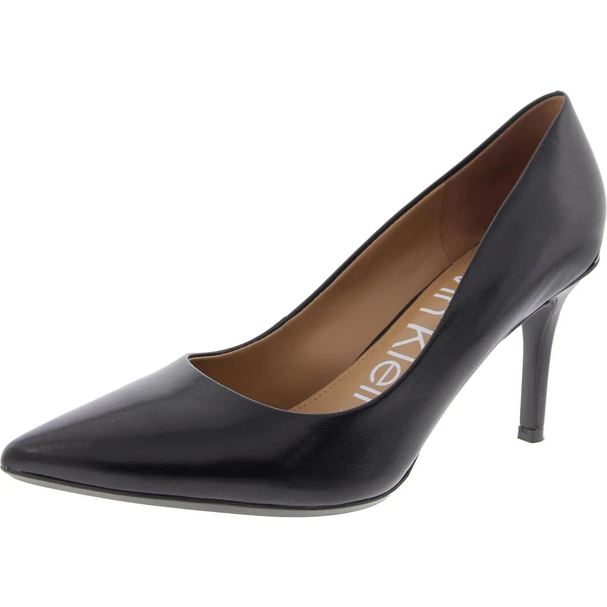 Gayle Womens Leather Pointed Toe Heels