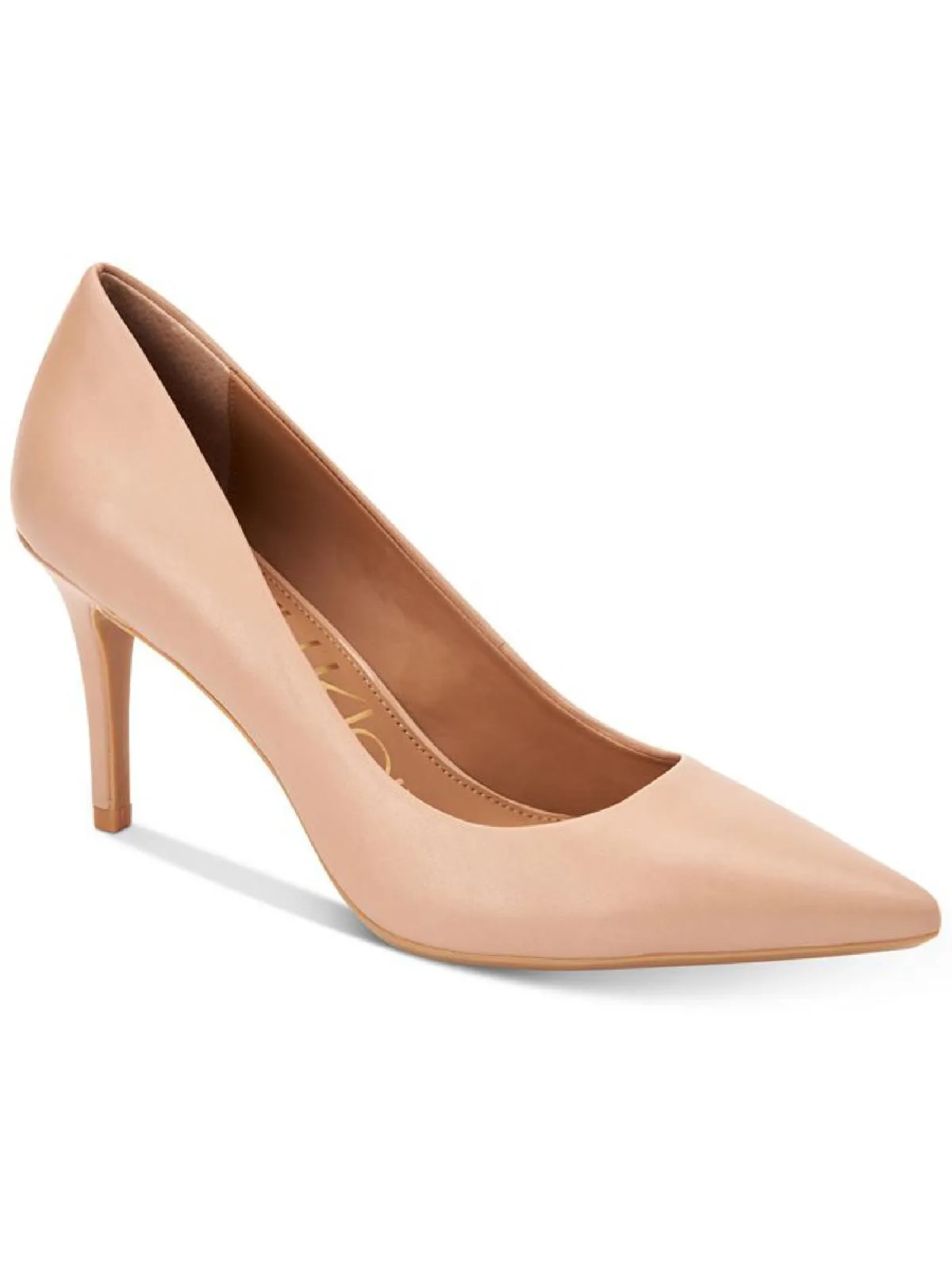 Gayle Womens Leather Pointed Toe Heels