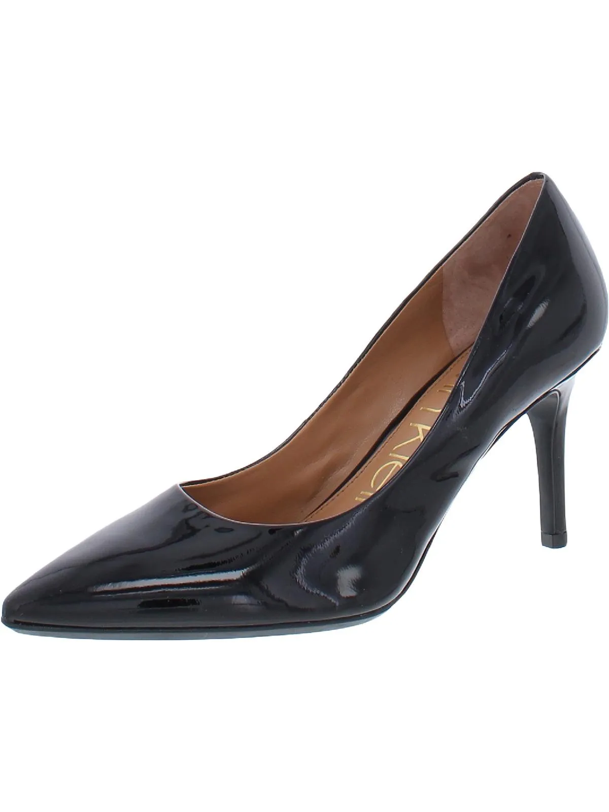 Gayle Womens Leather Pointed Toe Heels