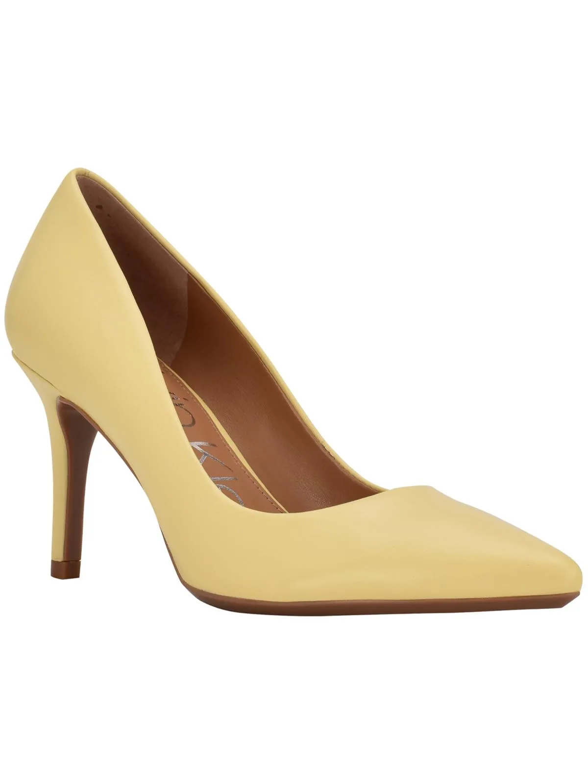Gayle Womens Leather Pointed Toe Heels