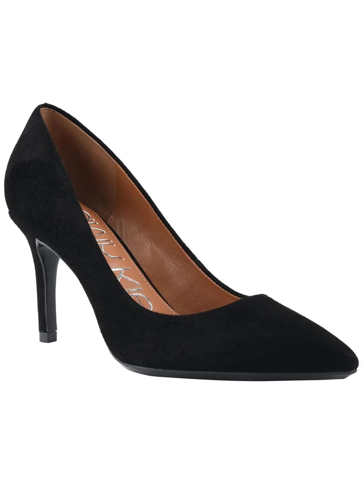 Gayle Womens Leather Pointed Toe Heels