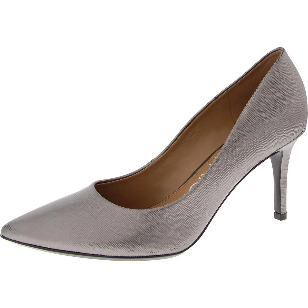 Gayle Womens Leather Pointed Toe Heels