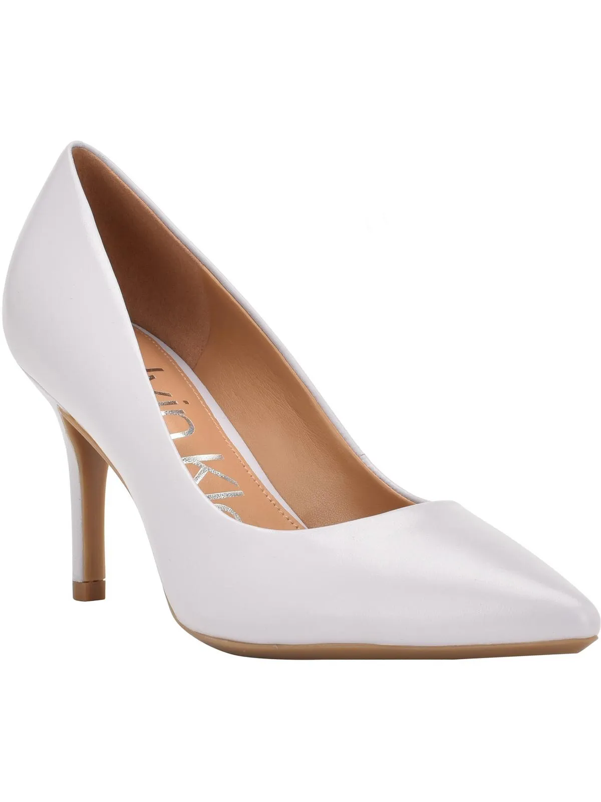 Gayle Womens Leather Pointed Toe Heels