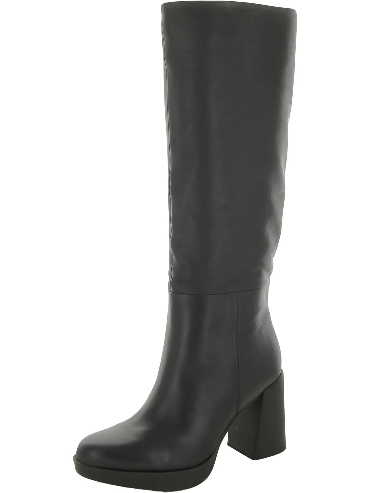Genn-Align Womens Leather Round Toe Knee-High Boots