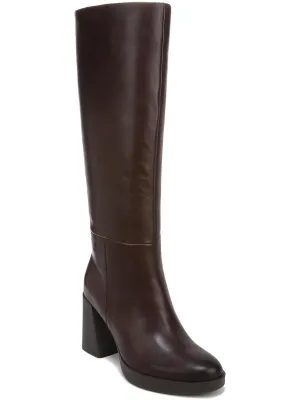 Genn-Align Womens Leather Round Toe Knee-High Boots