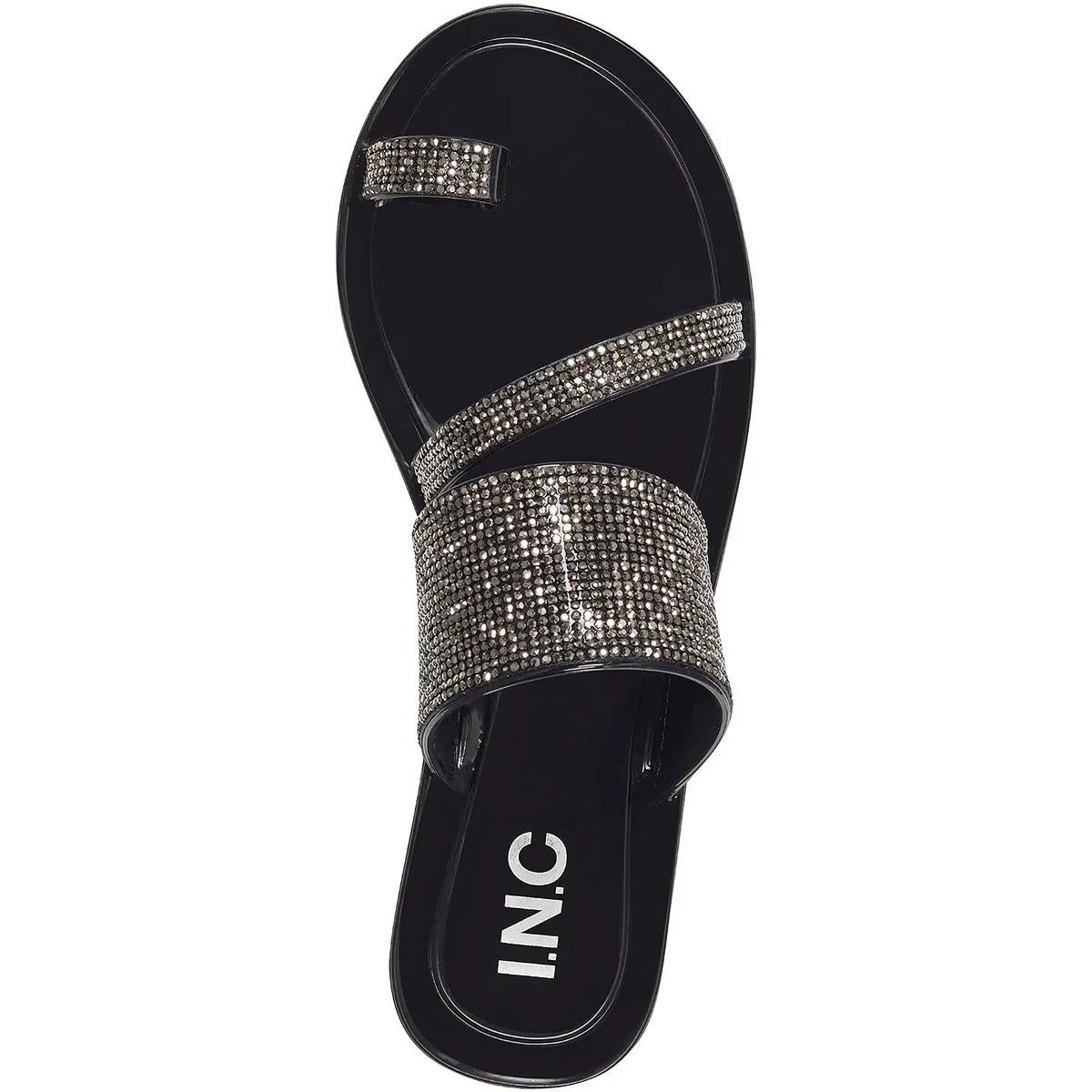 Gianolo Womens Embellished Toe Loop Flat Sandals
