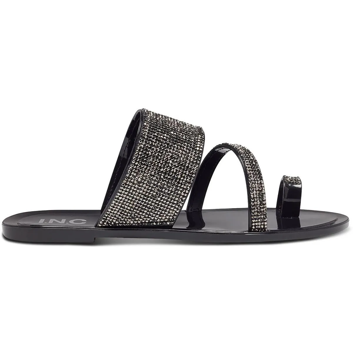 Gianolo Womens Embellished Toe Loop Flat Sandals