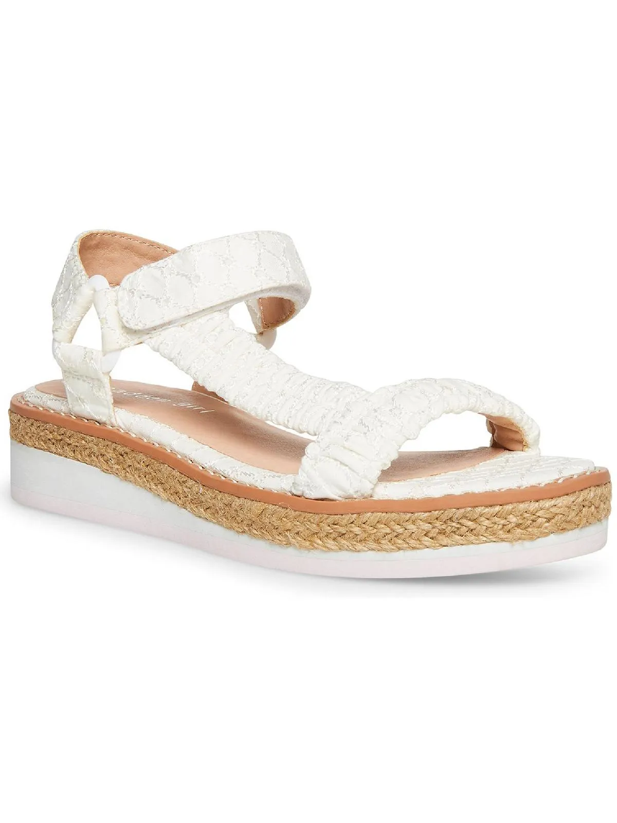Gigi Womens Embroidered Ankle Strap Flatform Sandals