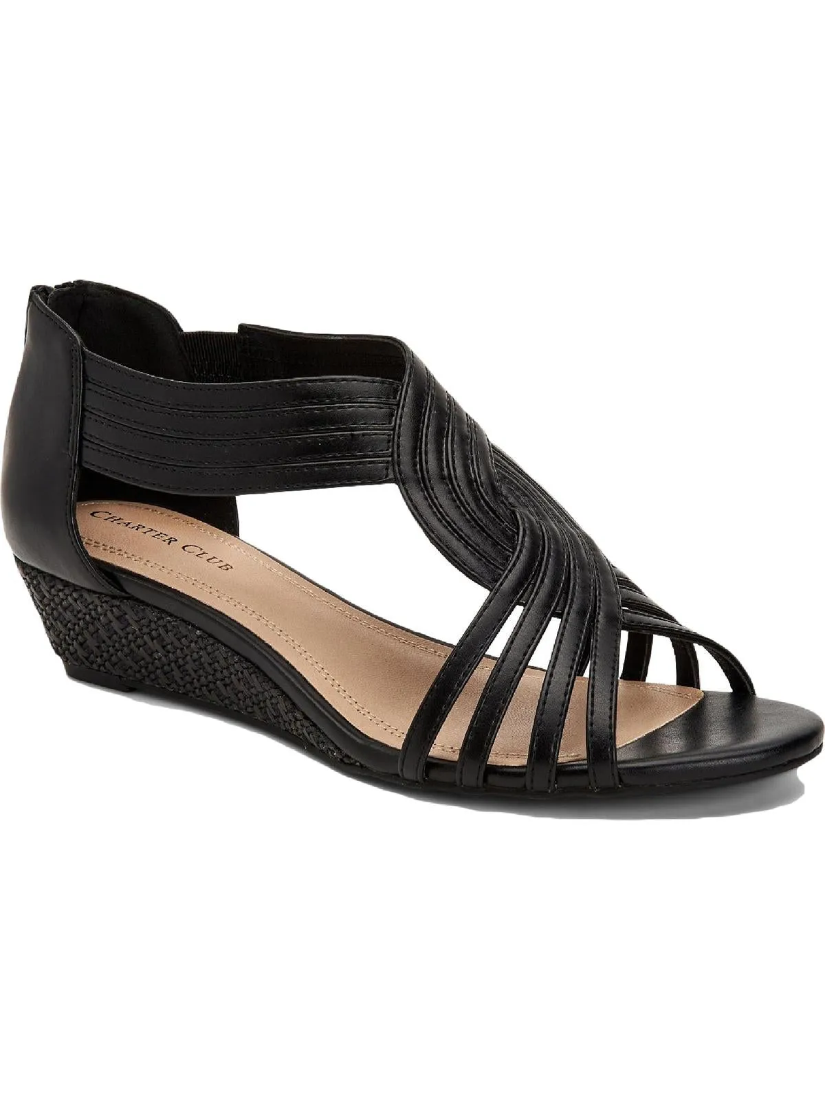 Ginifur 2 Womens Faux Leather Open Toe Wedge Sandals