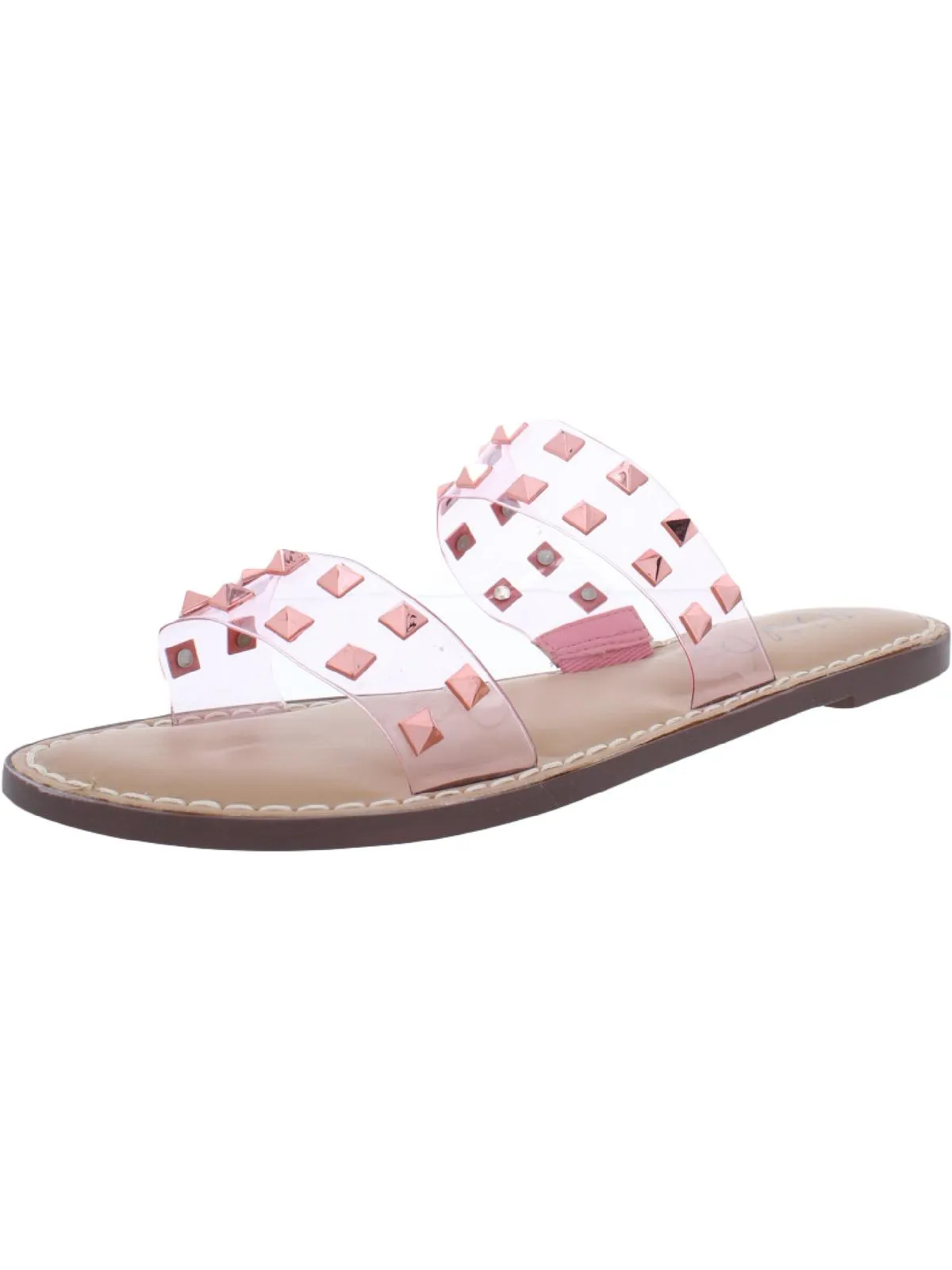 Ginnie Womens Studded Slip On Flat Sandals