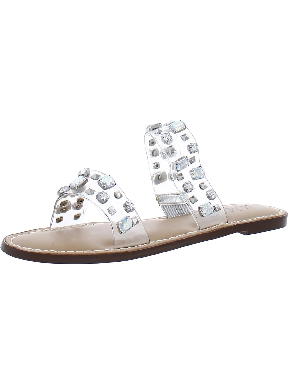 Ginnie Womens Studded Slip On Flat Sandals