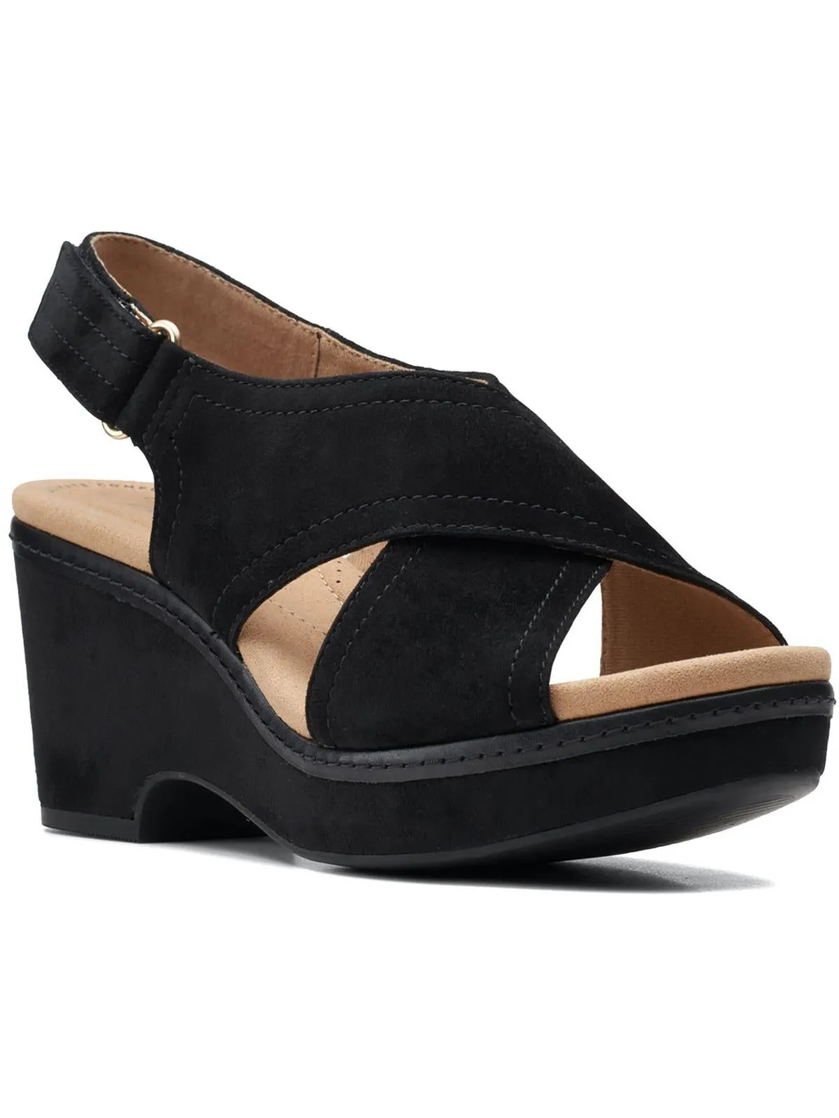 Giselle Cove Womens Suede Slingback Platform Sandals