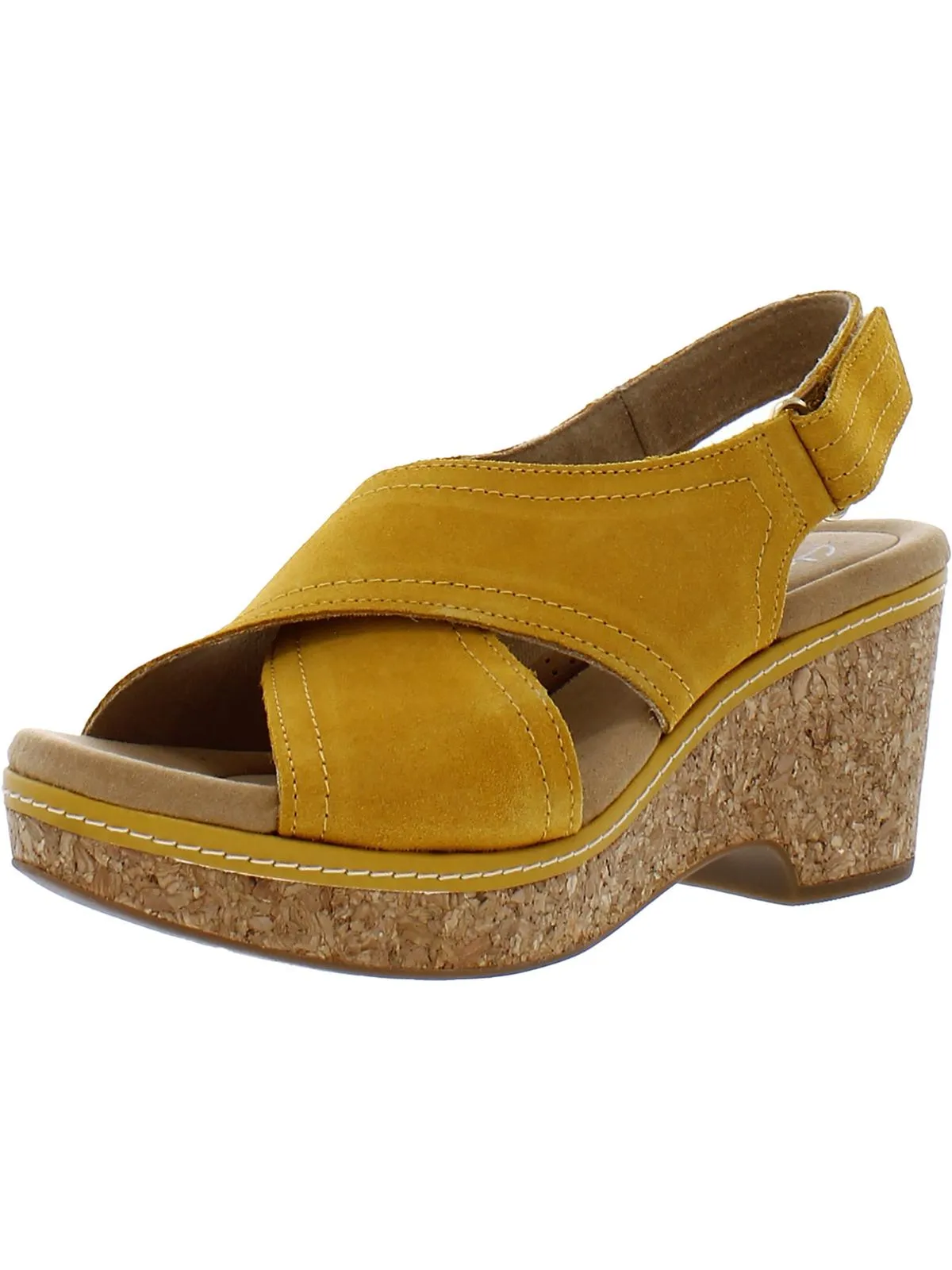 Giselle Cove Womens Suede Slingback Platform Sandals