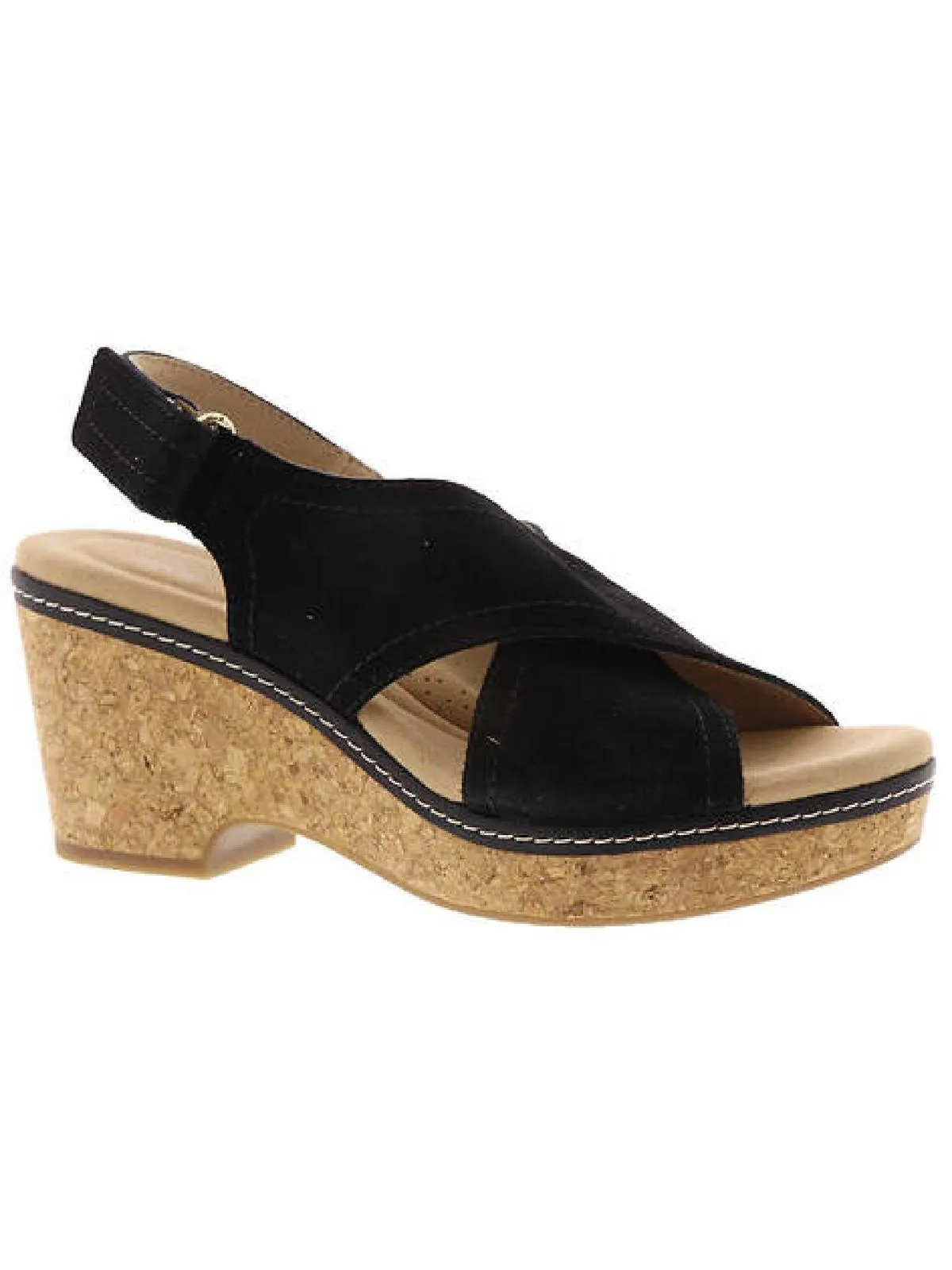 Giselle Cove Womens Suede Slingback Platform Sandals