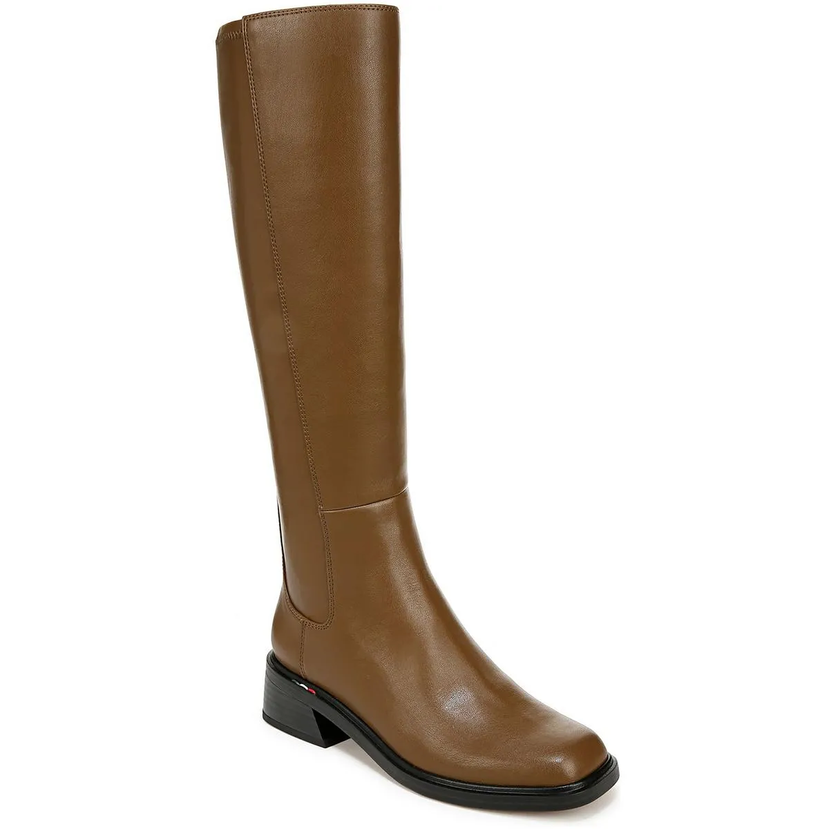 Giselle Womens Leather Square Toe Knee-High Boots