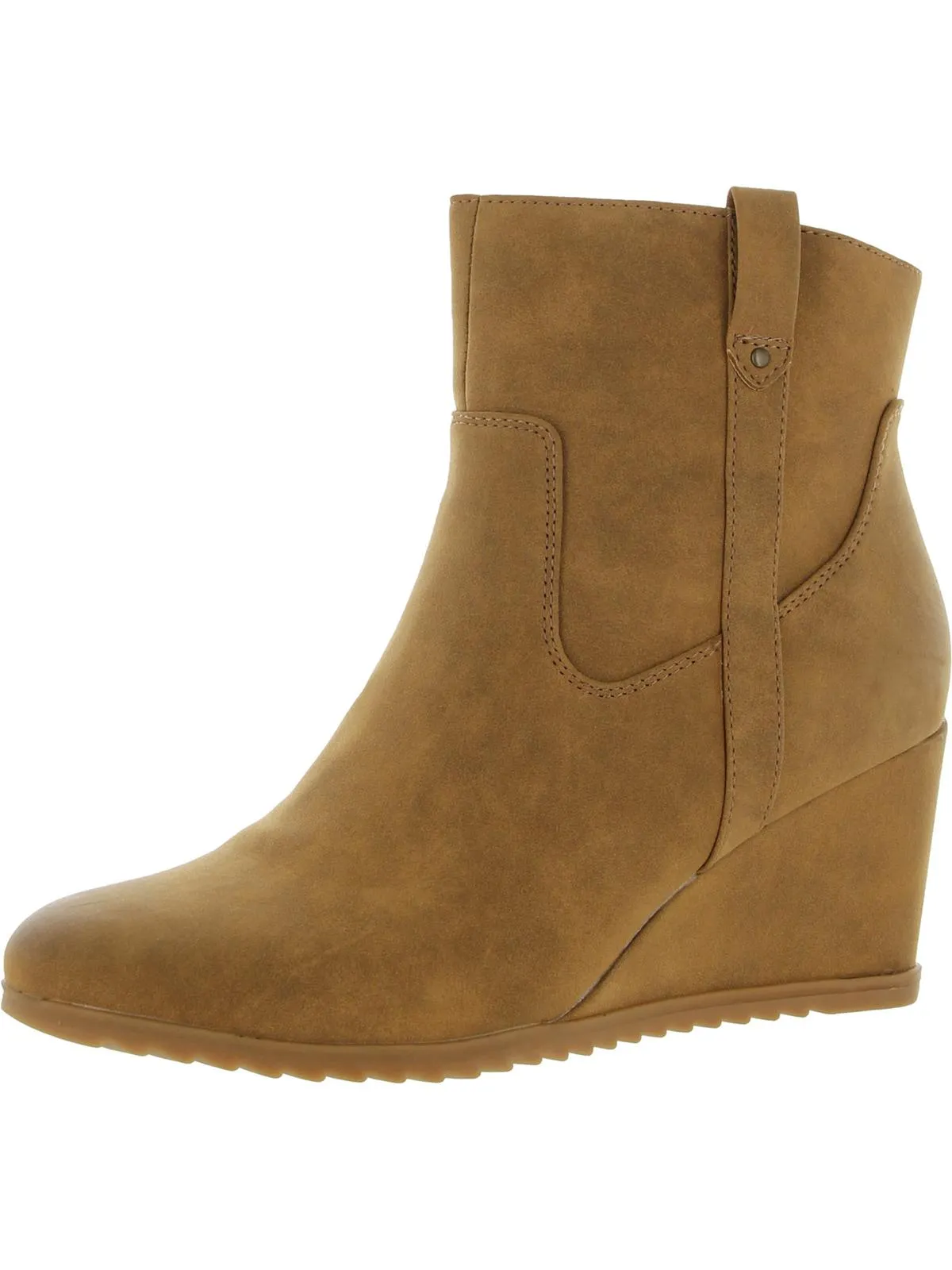 Haley West Womens Faux Leather Ankle Booties