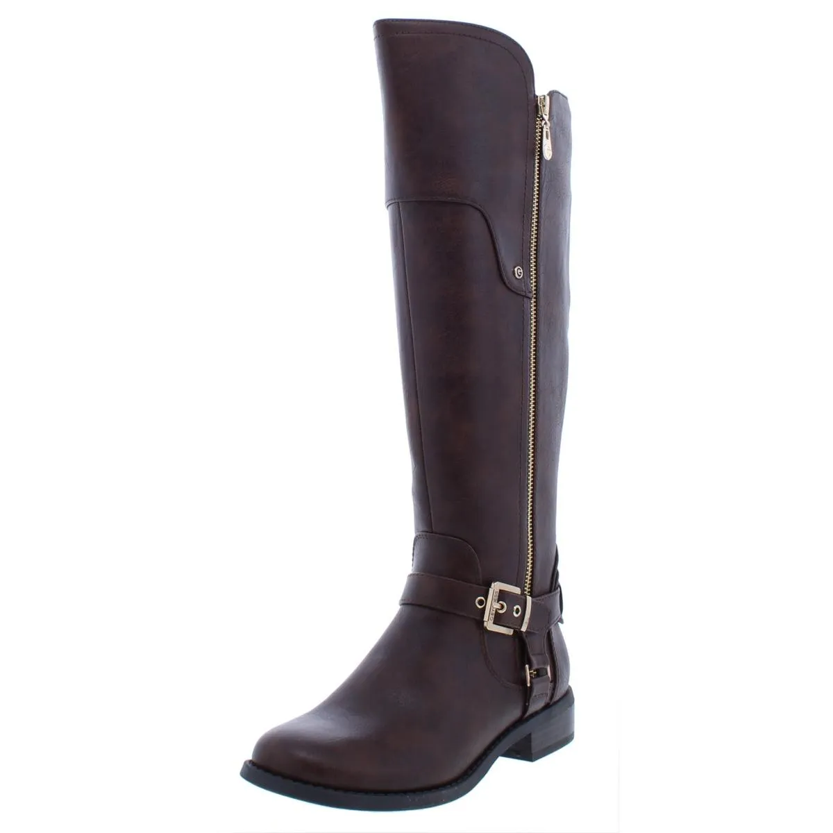 Harson Womens Wide Calf Faux Leather Knee-High Boots