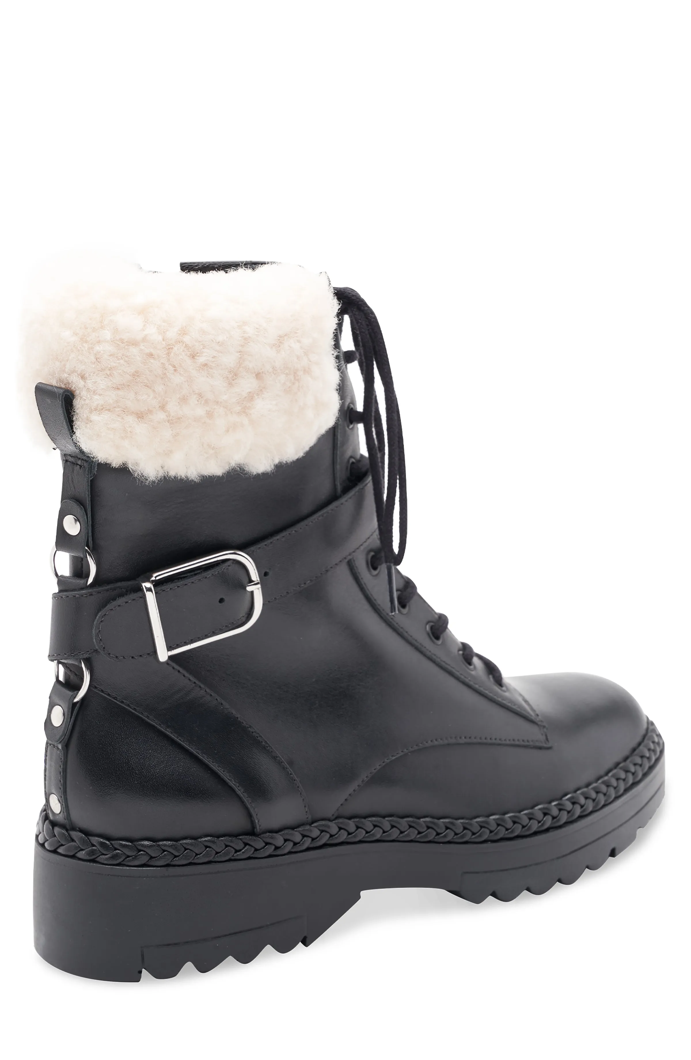 Helina Combat Bootie with Faux Shearling