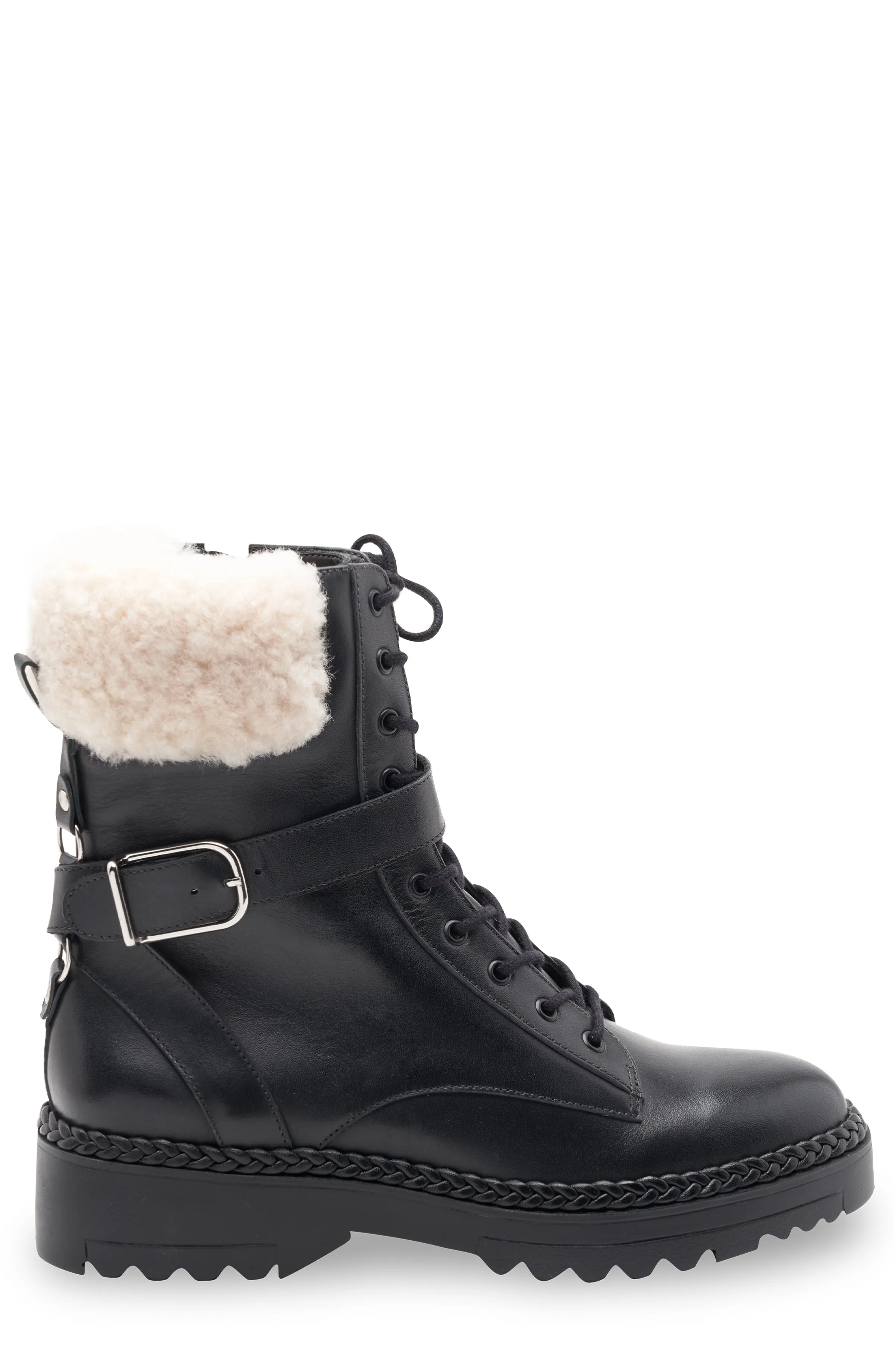 Helina Combat Bootie with Faux Shearling