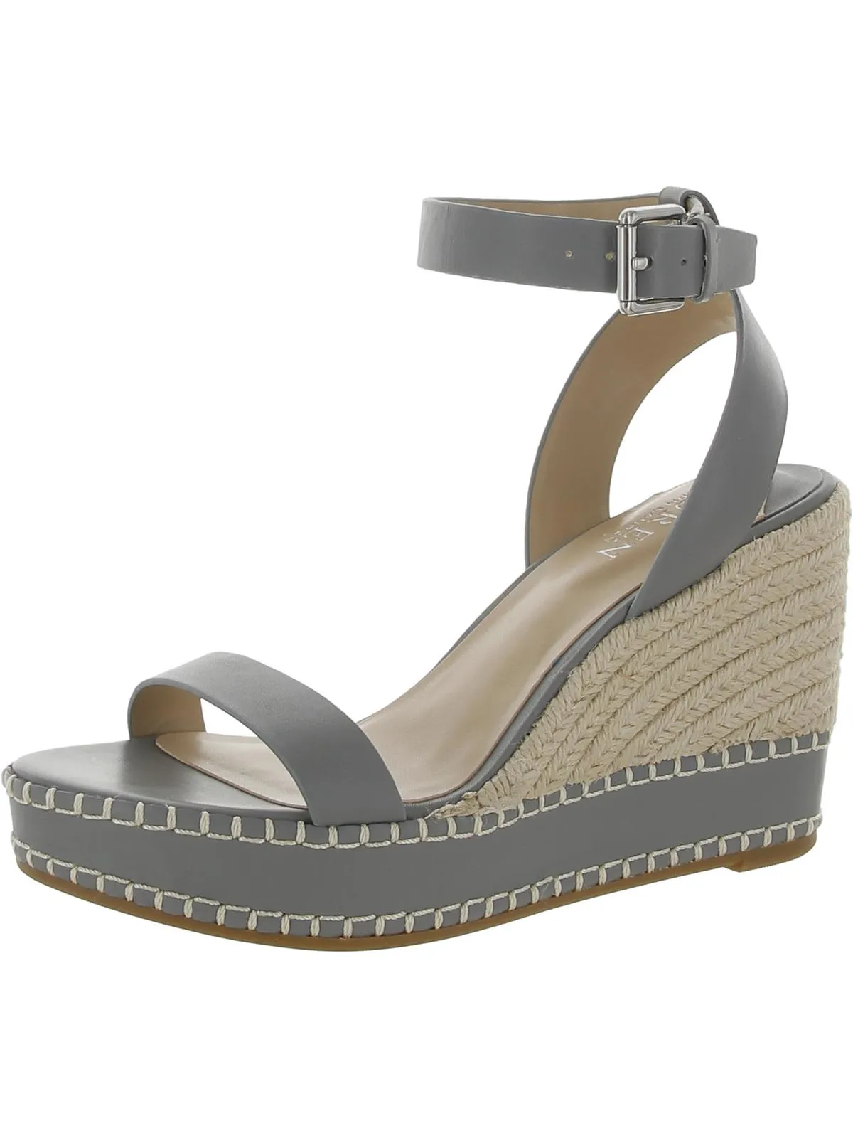 Hilarie Womens Leather Wedge Slingback Sandals