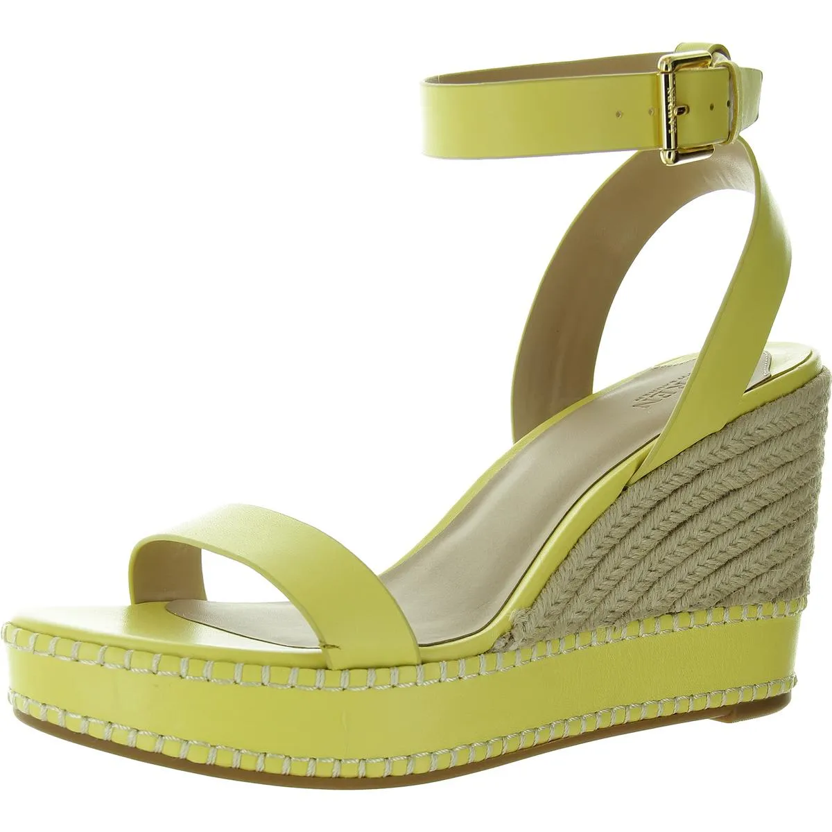 Hilarie Womens Leather Wedge Slingback Sandals