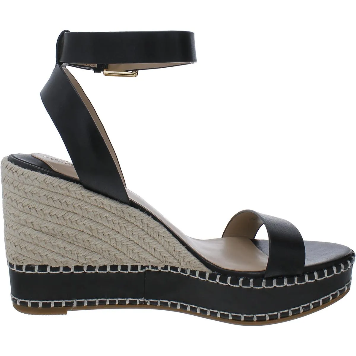 Hilarie Womens Leather Wedge Slingback Sandals
