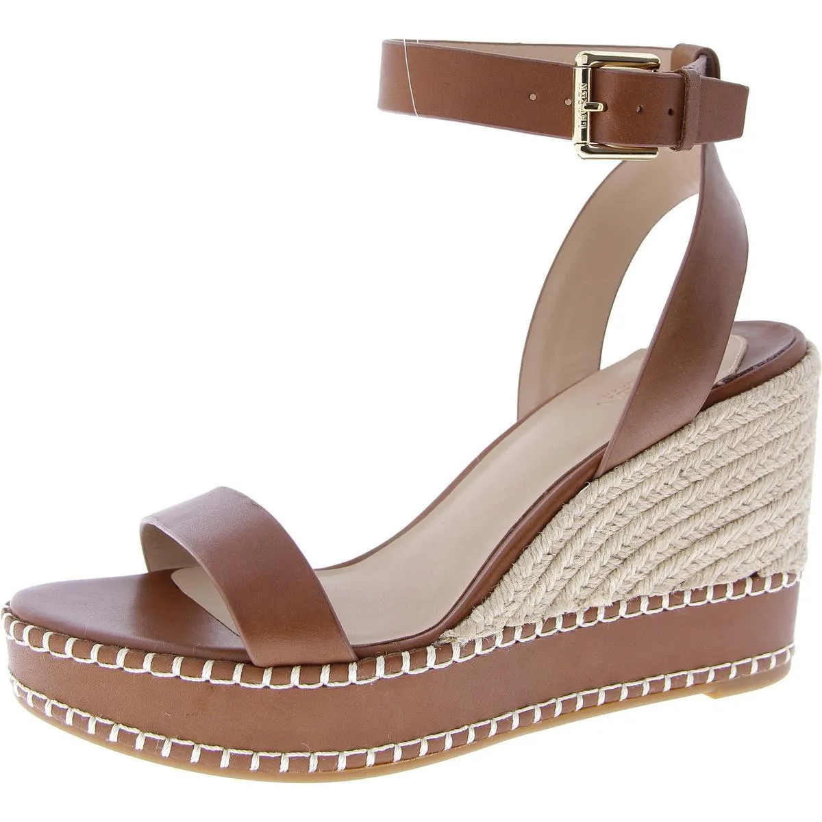 Hilarie Womens Leather Wedge Slingback Sandals