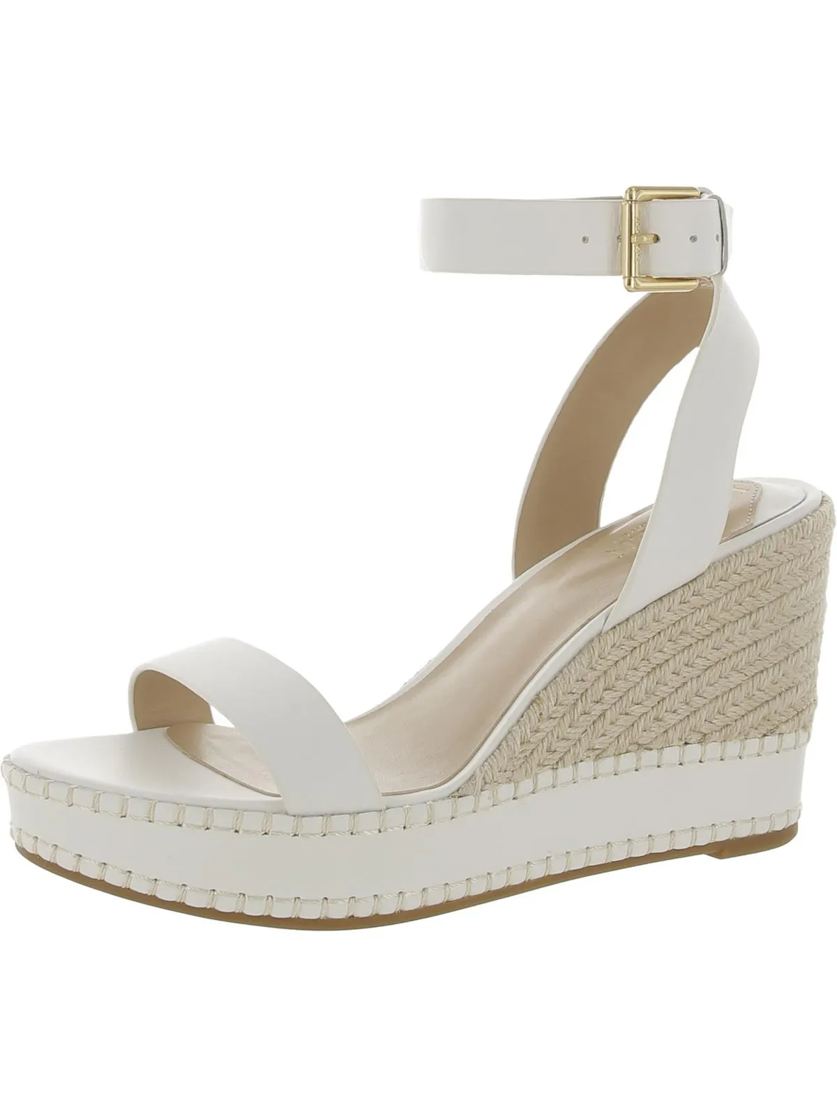 Hilarie Womens Leather Wedge Slingback Sandals