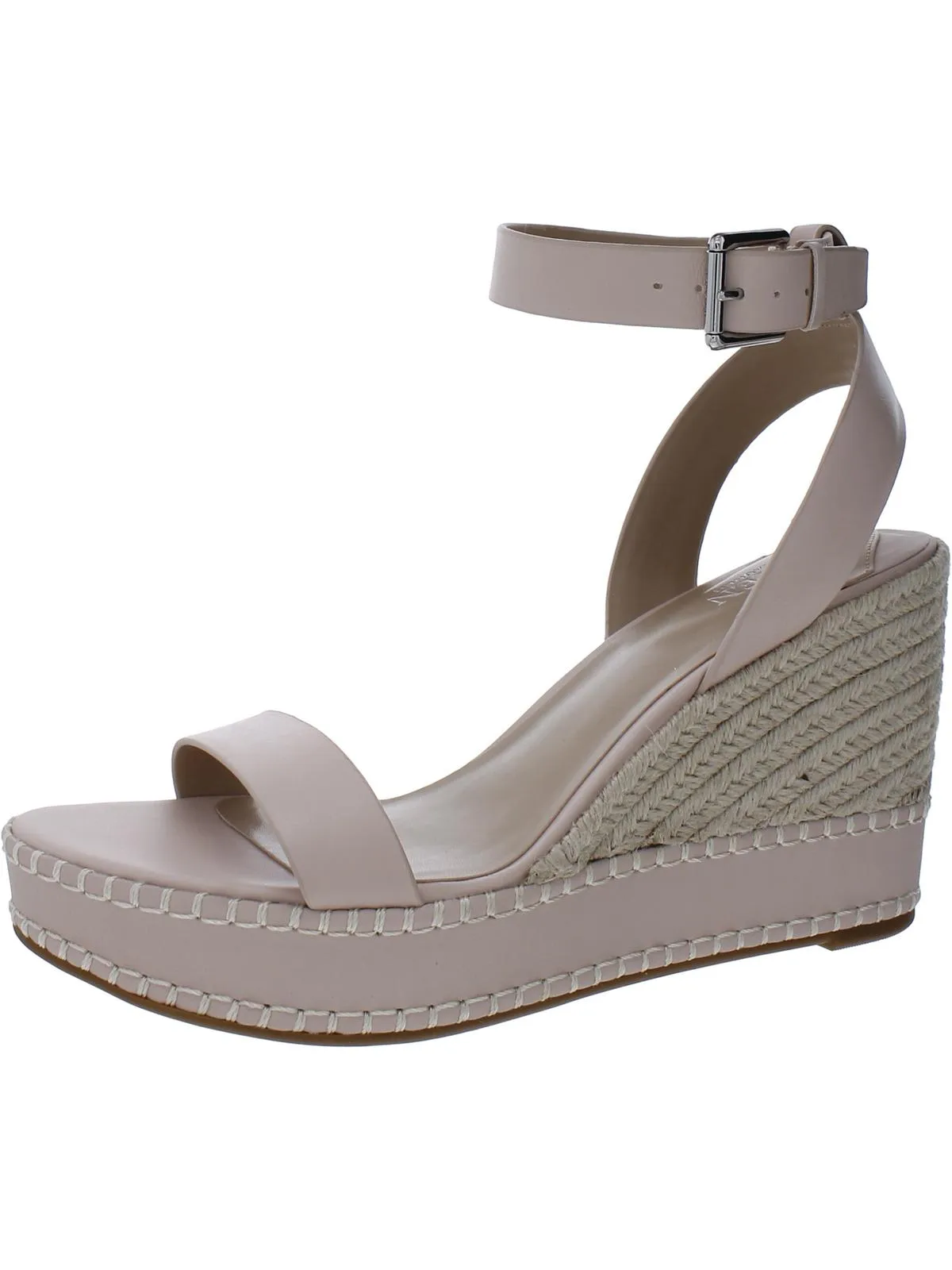 Hilarie Womens Leather Wedge Slingback Sandals