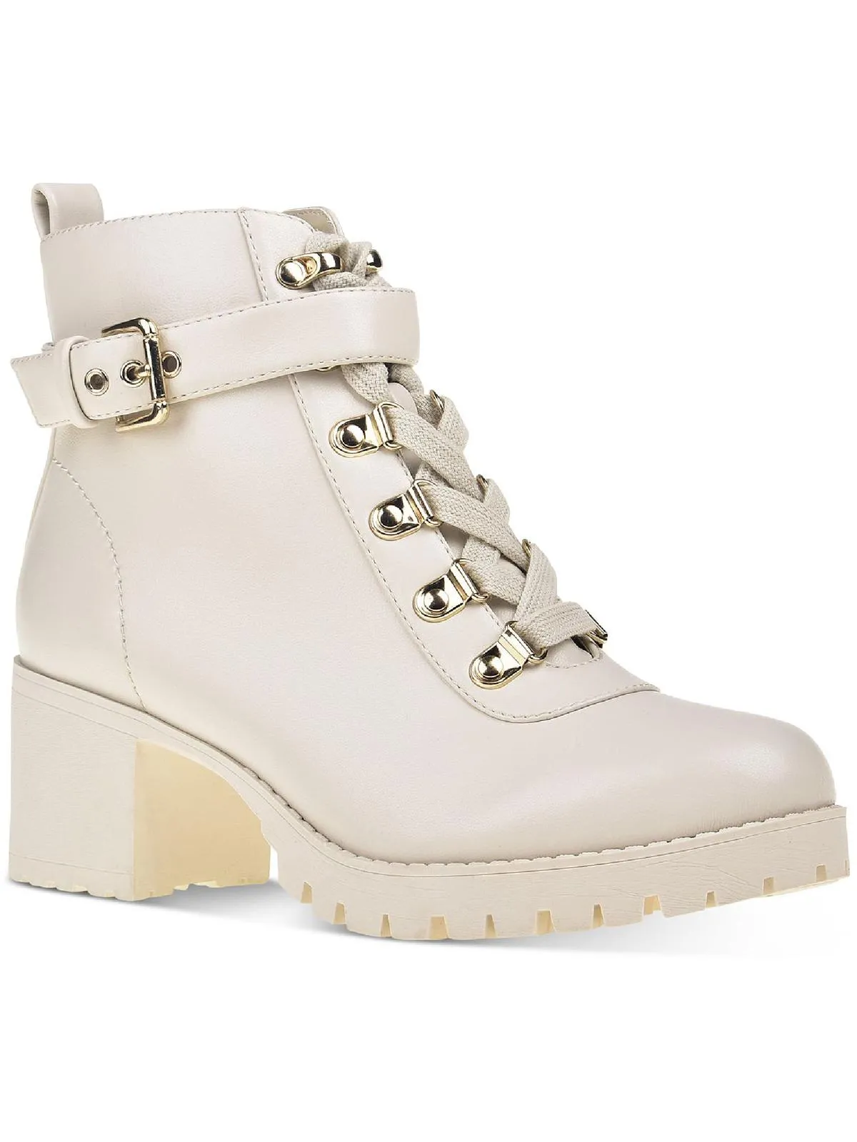 Hillari Womens Padded Insole Buckle Combat & Lace-up Boots