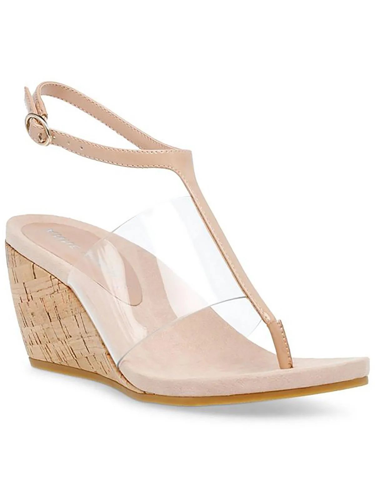 Ikari Womens Patent Flip-Flop Wedge Sandals