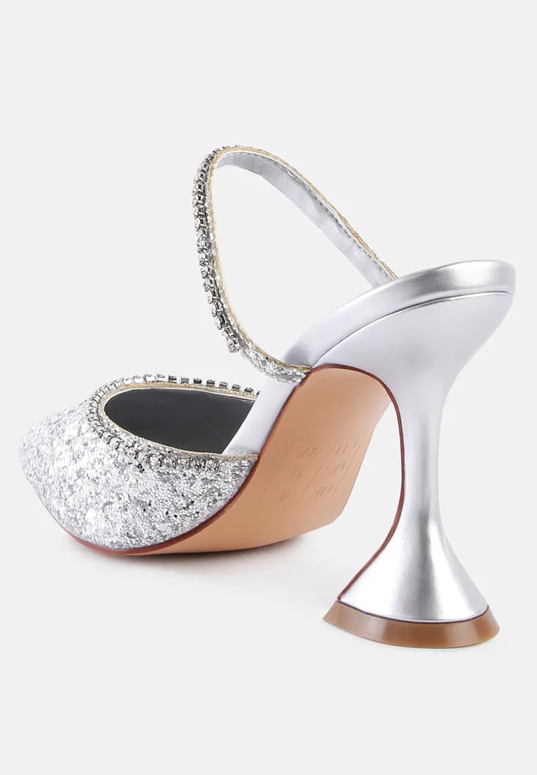 iris glitter spool heel sandals
