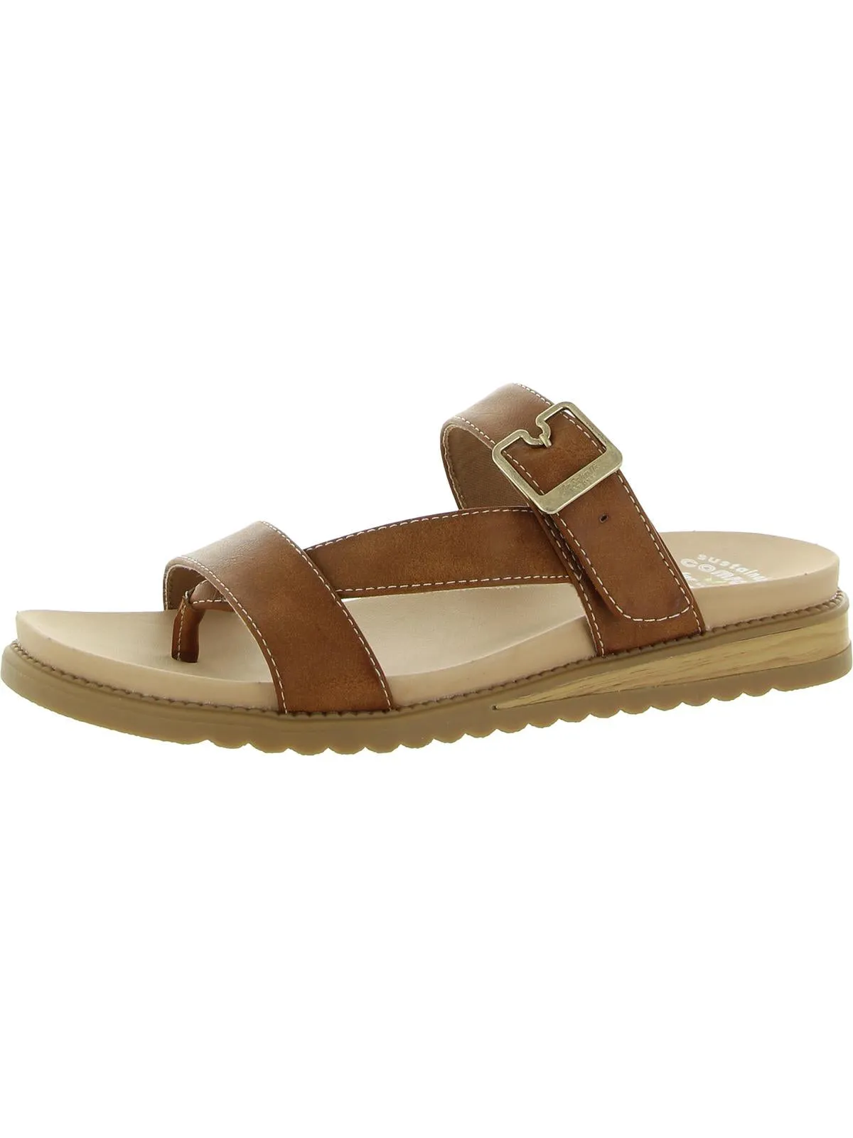 Island Dream Womens Metallic Thong Slide Sandals