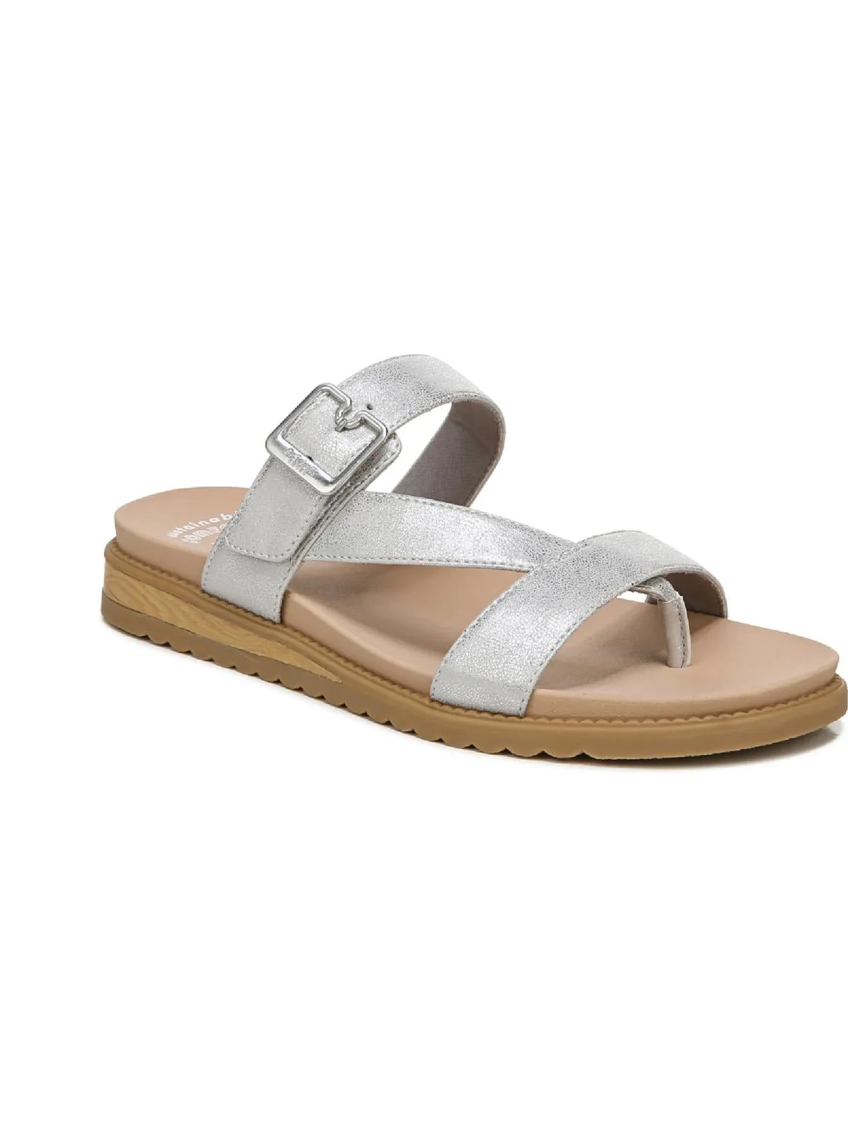 Island Dream Womens Metallic Thong Slide Sandals