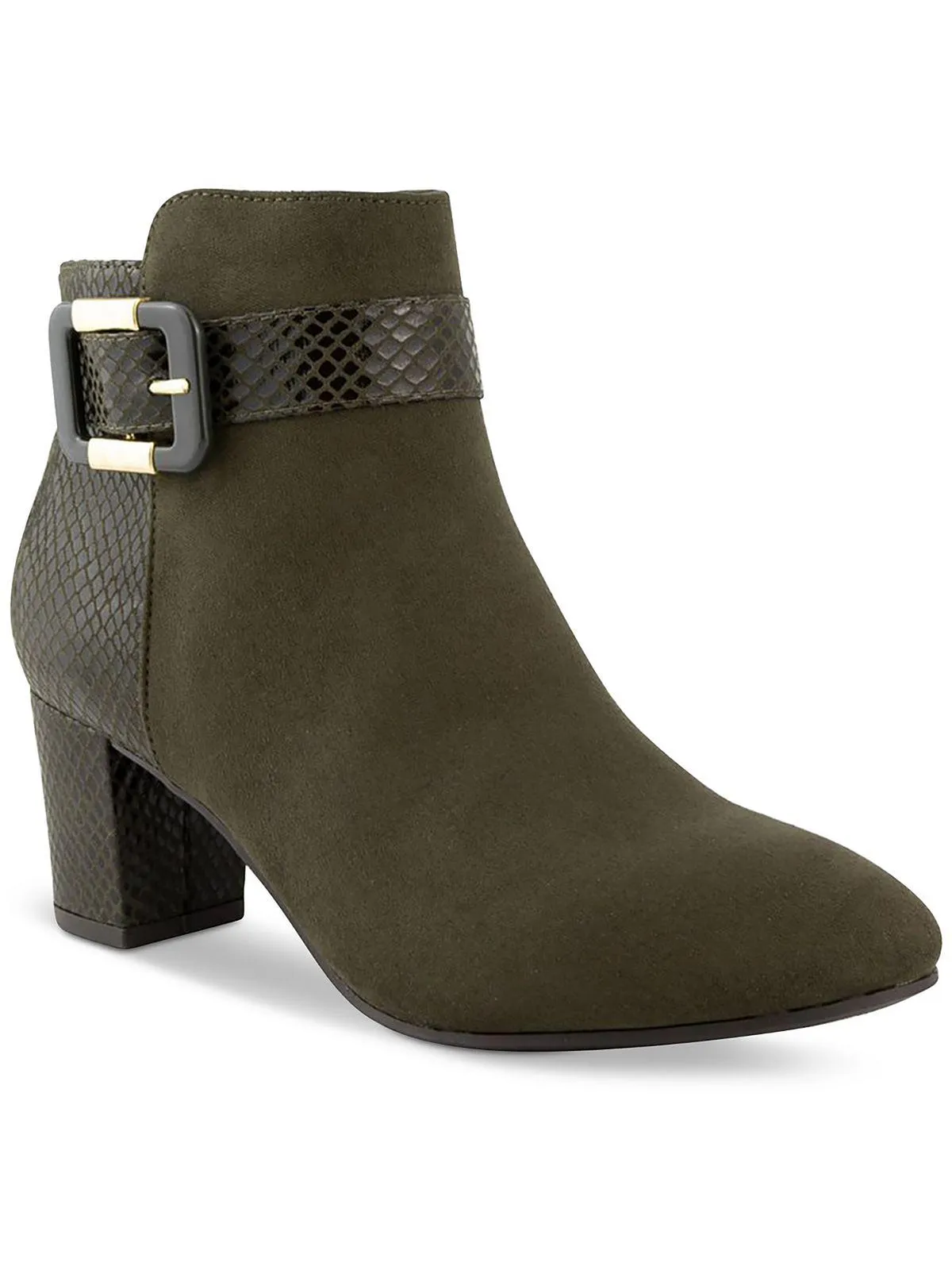 Ivvy Womens Zipper Almond Toe Ankle Boots