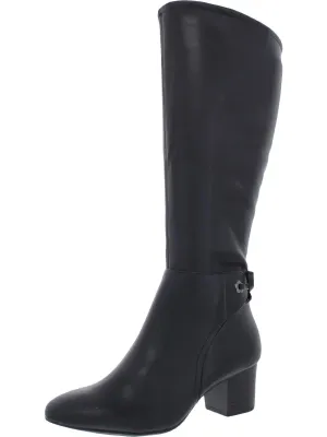 Jaccque Womens Faux Suede Wide Calf Knee-High Boots