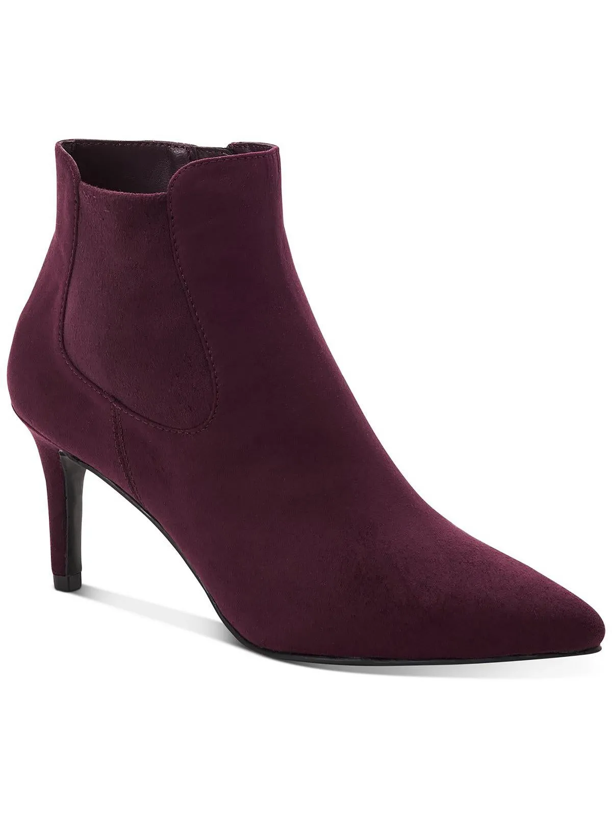 Jacklynne Womens Faux Leather Pointed Toe Booties