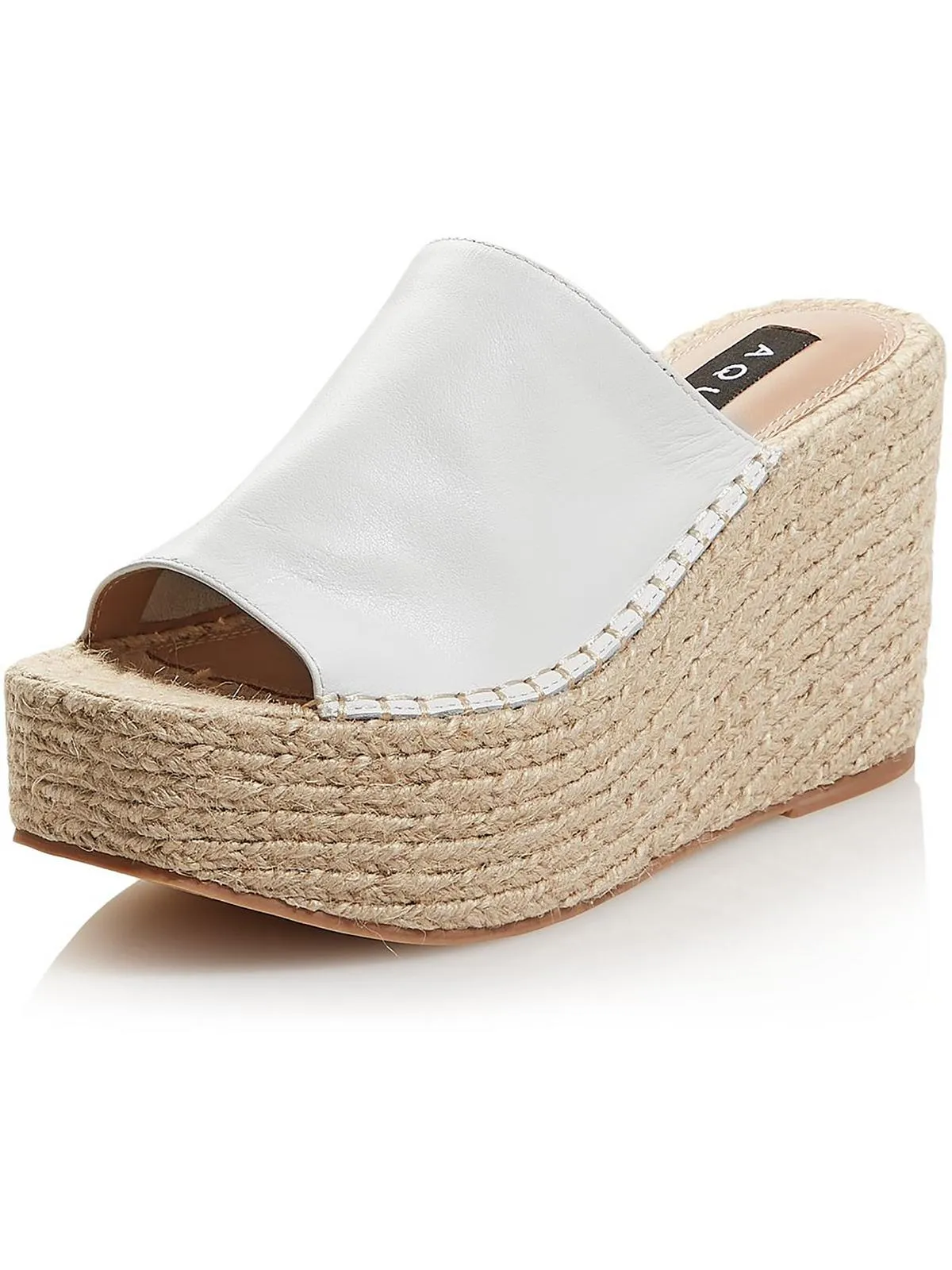 Jacy Womens Leather Slip On Espadrilles