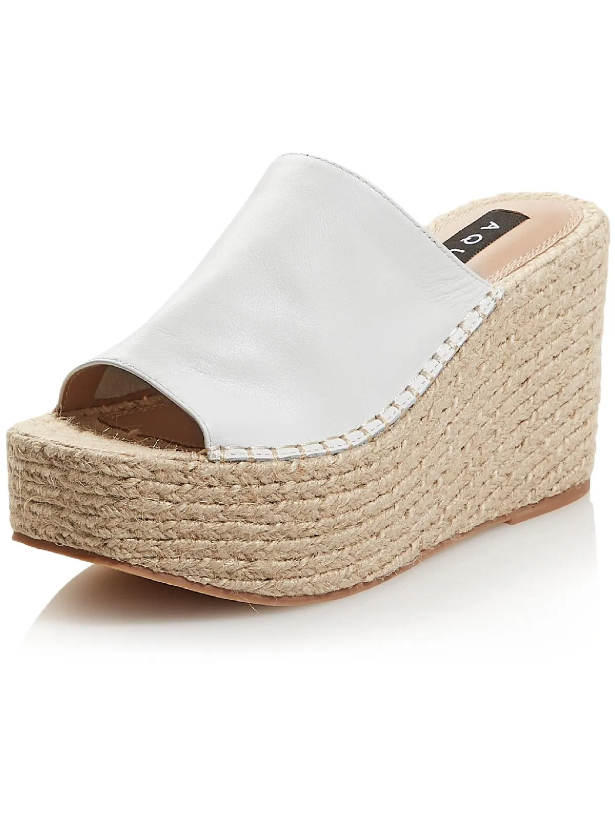Jacy Womens Leather Slip On Espadrilles