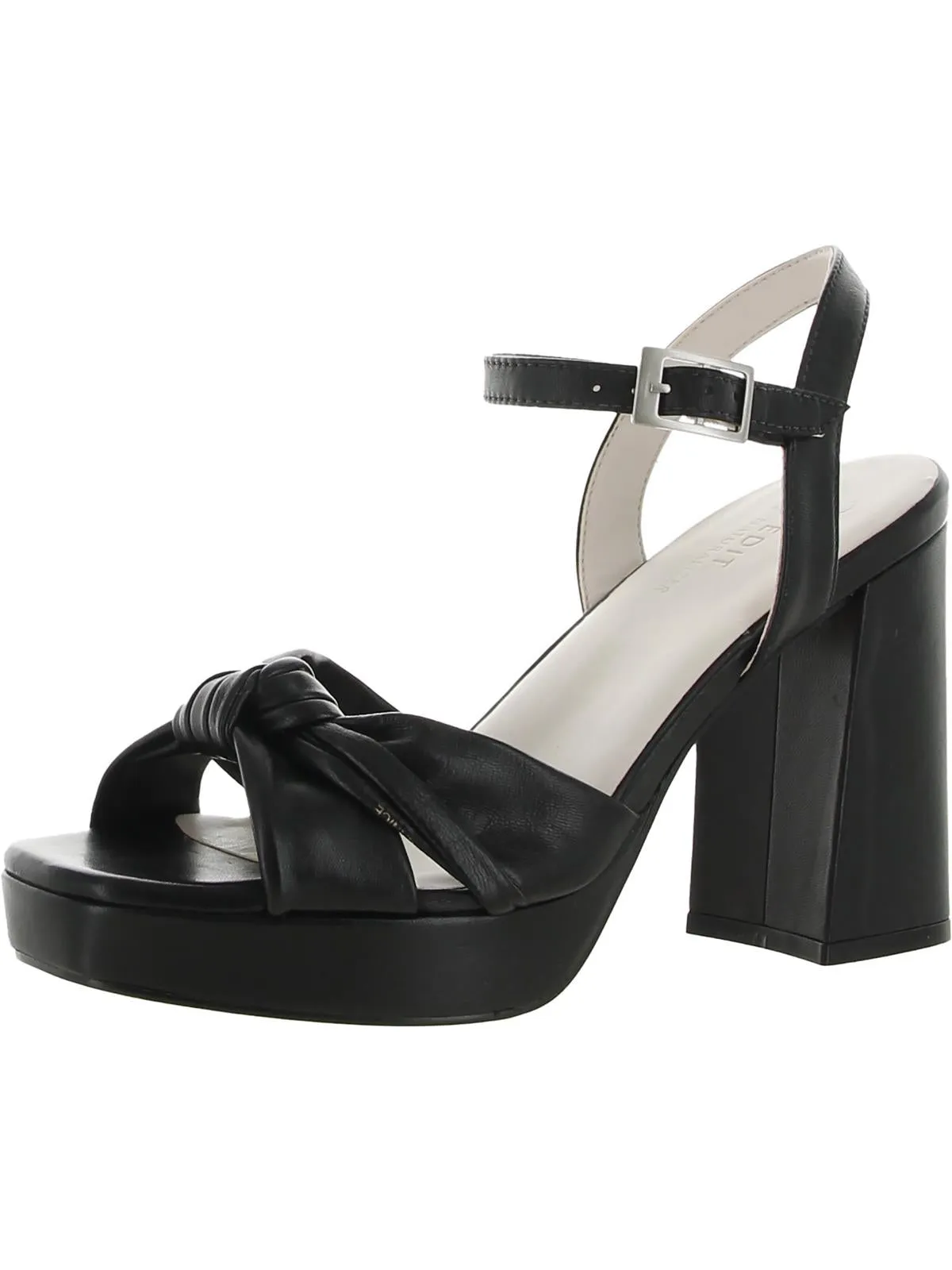 Jennice Womens Leather Slingback Platform Sandals