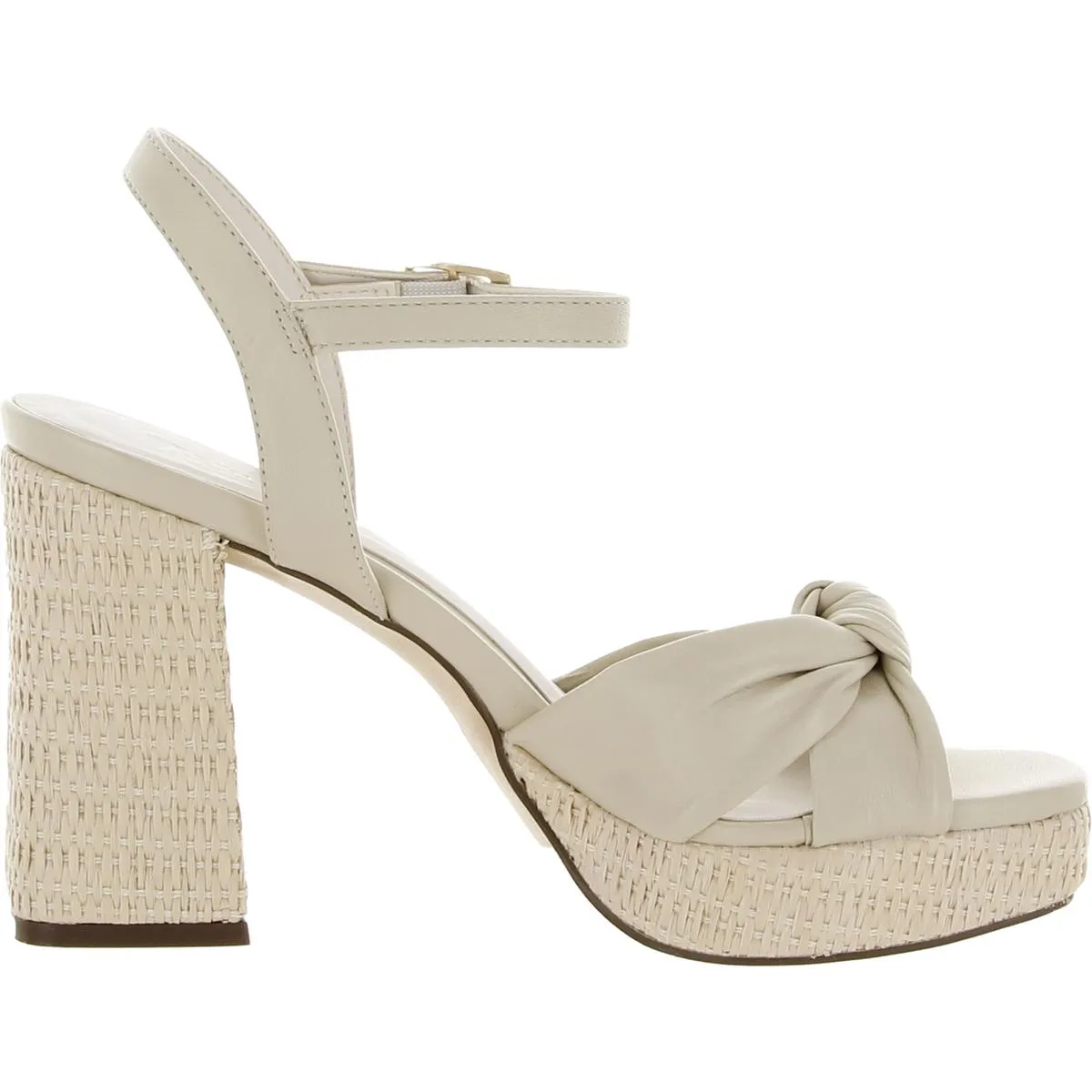 Jennice Womens Leather Slingback Platform Sandals