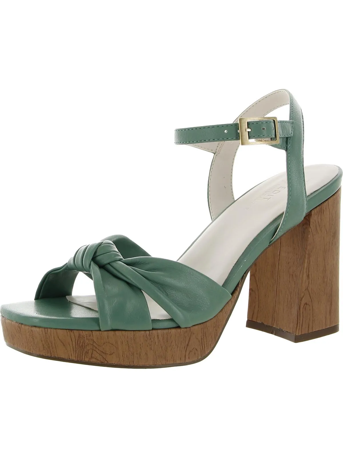 Jennice Womens Leather Slingback Platform Sandals