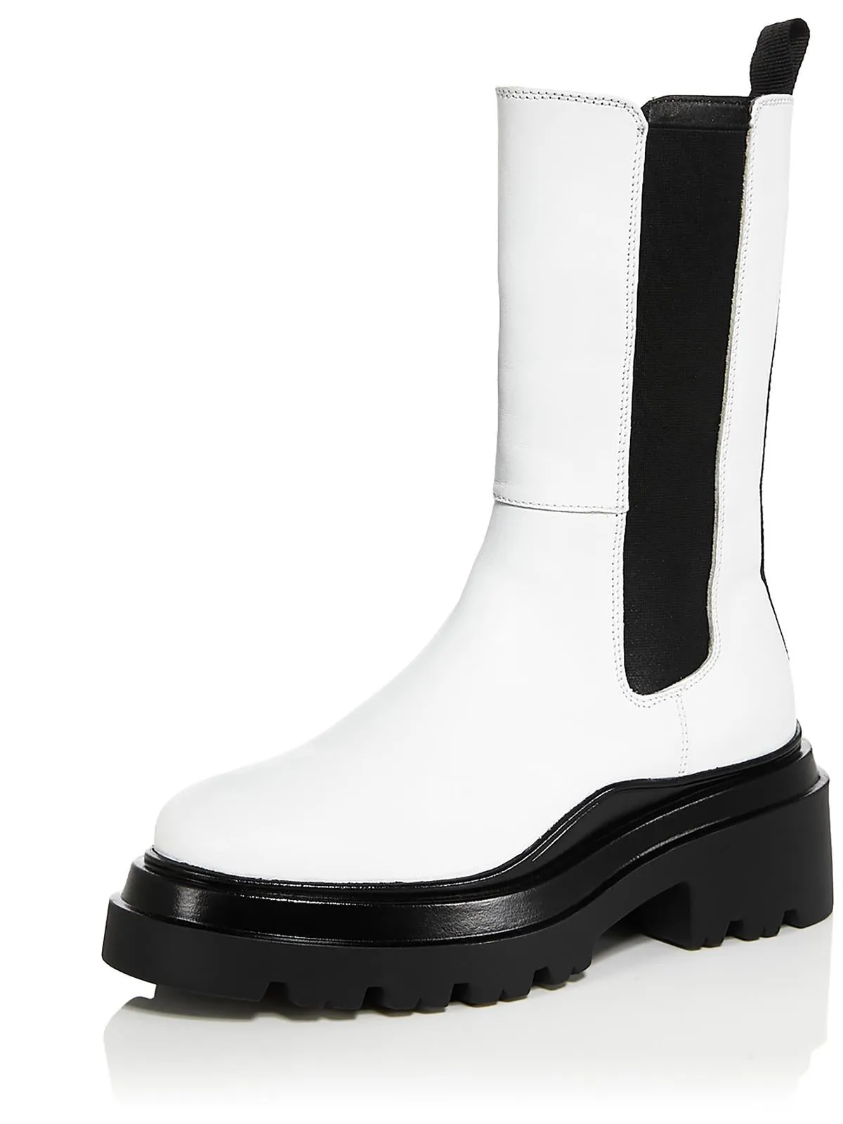 JESSY Womens Leather Pull On Mid-Calf Boots